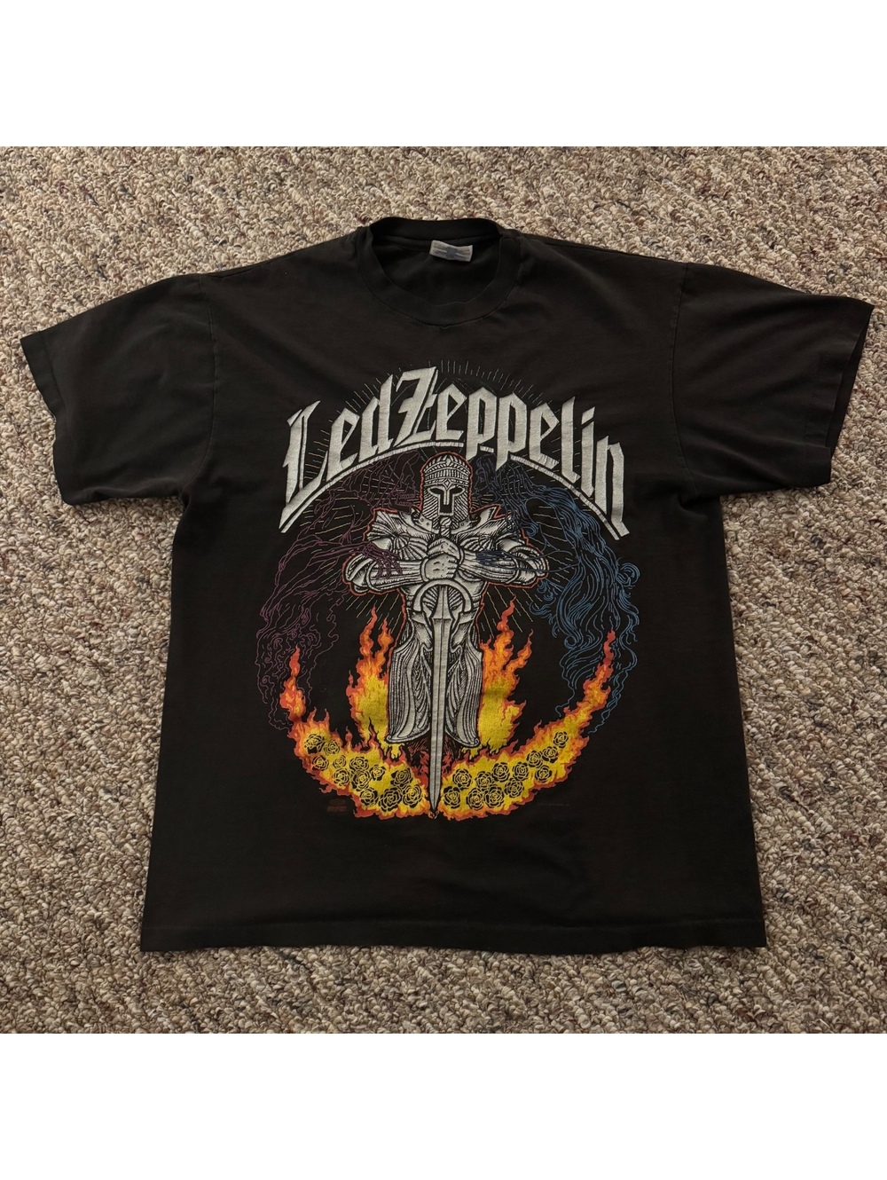 Vintage 1992 Led Zeppelin Let the Music Be Your Master Black T-shirt Sz L